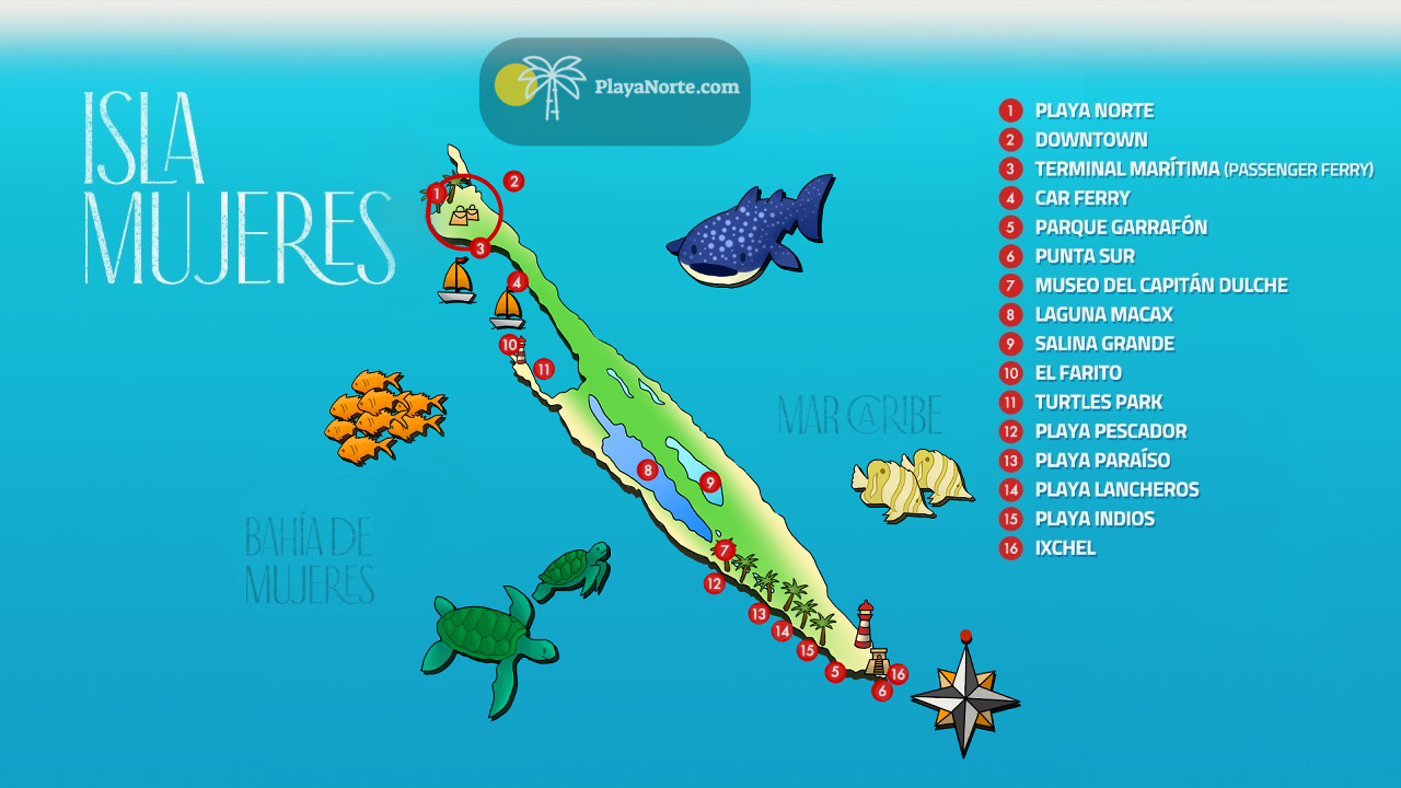 Isla Mueres Map